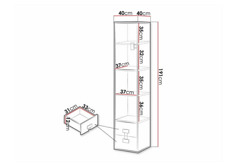 Castlebay Highboard - Brun - Oppbevaring - Skap - Oppbevaringsskap