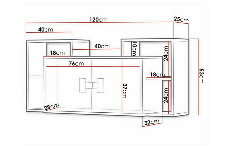 Castlebay Highboard - Brun - Oppbevaring - Skap - Oppbevaringsskap