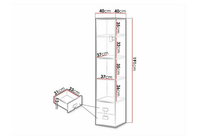 Castlebay Highboard - Hvid - Oppbevaring - Skap - Oppbevaringsskap