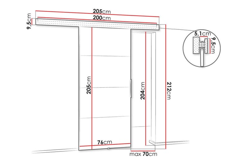 Clonmore Highboard - Antrasitt - Oppbevaring - Skap - Oppbevaringsskap