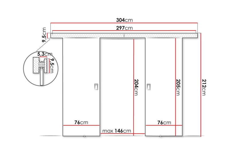 Clonmore Highboard - Hvid - Oppbevaring - Skap - Oppbevaringsskap