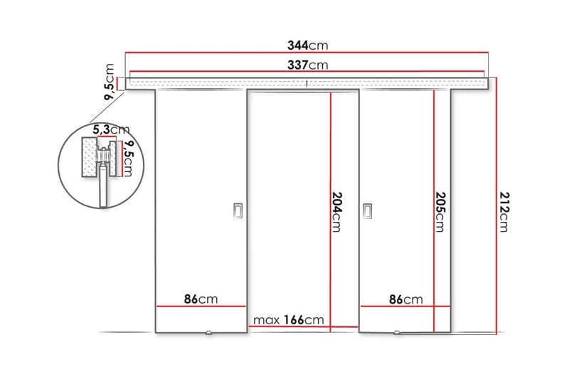 Clonmore Highboard - Hvid - Oppbevaring - Skap - Oppbevaringsskap