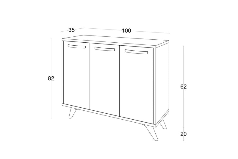 Desgrar Oppbevaringsskap 100x82 cm - Brun - Oppbevaring - Skap - Oppbevaringsskap