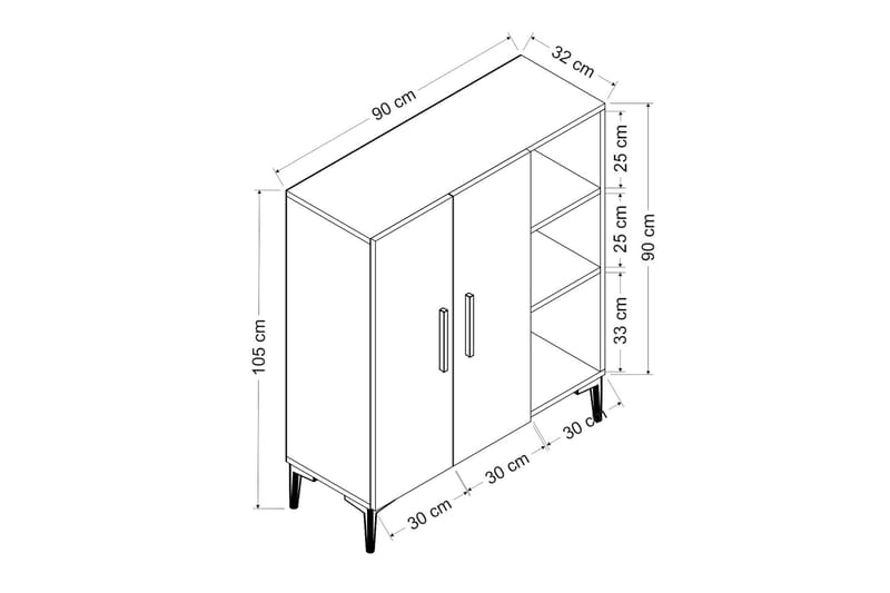 Desgrar Oppbevaringsskap 90x105 cm - Blå - Oppbevaring - Skap - Oppbevaringsskap