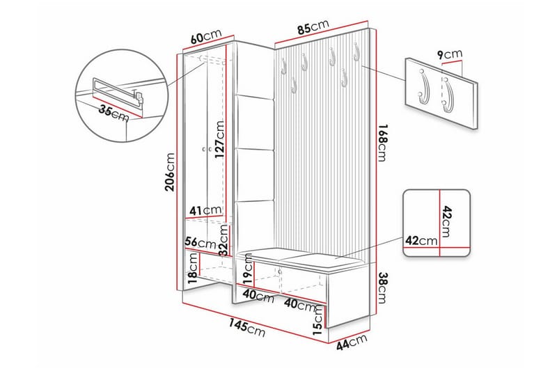 Dunvegan Highboard - Brun - Oppbevaring - Skap - Oppbevaringsskap