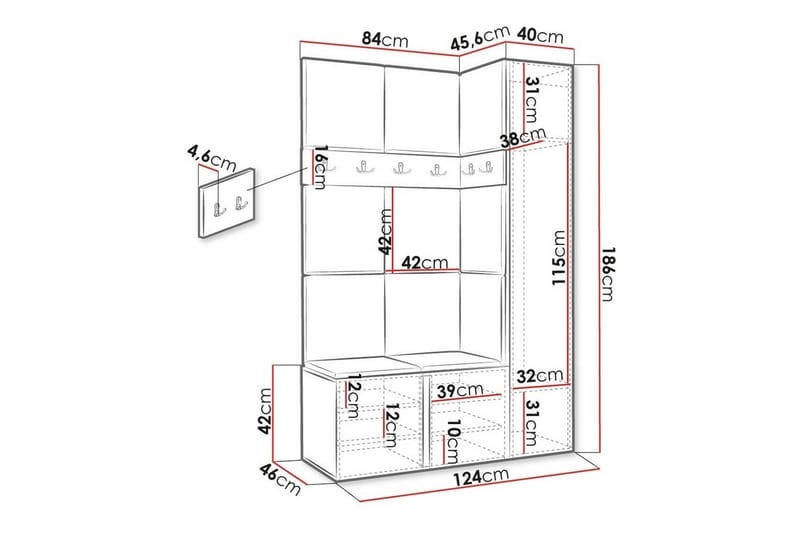 Dunvegan Highboard - Brun - Oppbevaring - Skap - Oppbevaringsskap