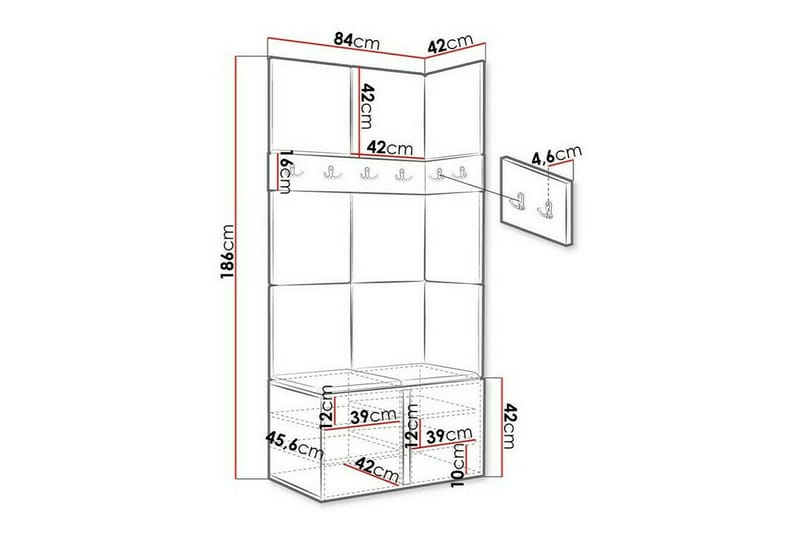 Dunvegan Highboard - Grafitt - Oppbevaring - Skap - Oppbevaringsskap