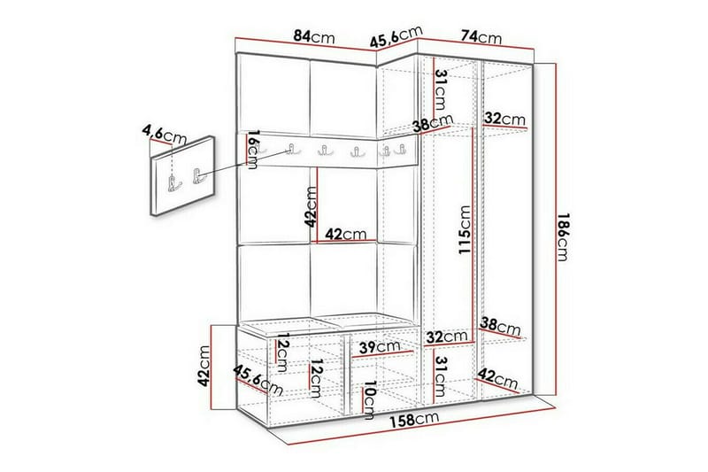 Dunvegan Highboard - Grafitt - Oppbevaring - Skap - Oppbevaringsskap