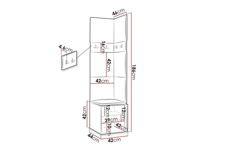 Dunvegan Highboard - Hvid - Oppbevaring - Skap - Oppbevaringsskap