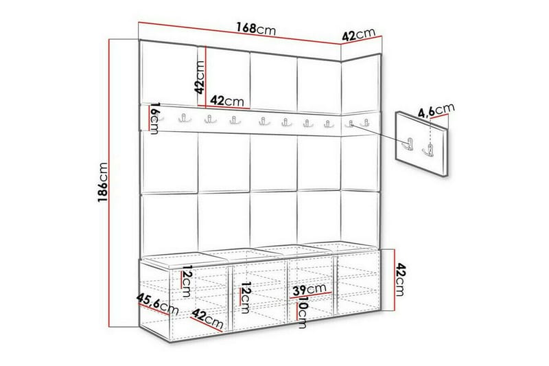 Dunvegan Highboard - Hvid - Oppbevaring - Skap - Oppbevaringsskap