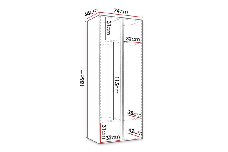 Dunvegan Highboard - Hvid - Oppbevaring - Skap - Oppbevaringsskap