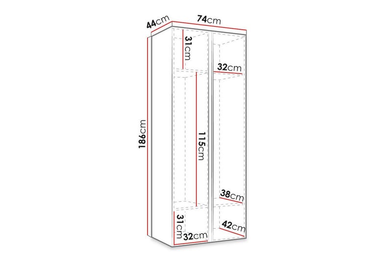 Dunvegan Highboard - Hvid - Oppbevaring - Skap - Oppbevaringsskap