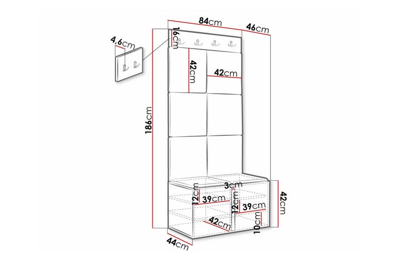 Dunvegan Highboard - Hvid - Oppbevaring - Skap - Oppbevaringsskap