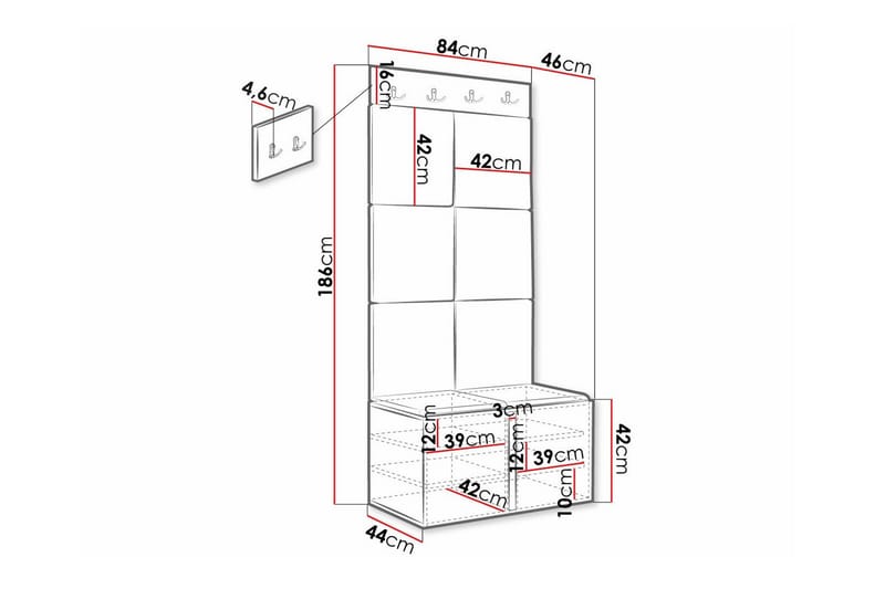 Dunvegan Highboard - Hvid - Oppbevaring - Skap - Oppbevaringsskap