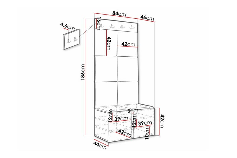 Dunvegan Highboard - Hvid - Oppbevaring - Skap - Oppbevaringsskap