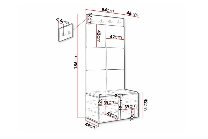 Dunvegan Highboard - Hvid - Oppbevaring - Skap - Oppbevaringsskap