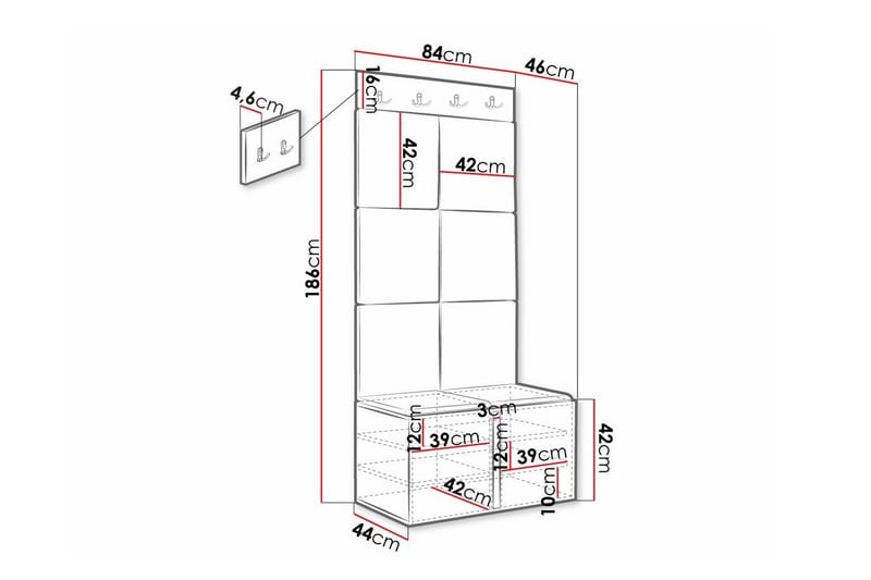 Dunvegan Highboard - Hvid - Oppbevaring - Skap - Oppbevaringsskap