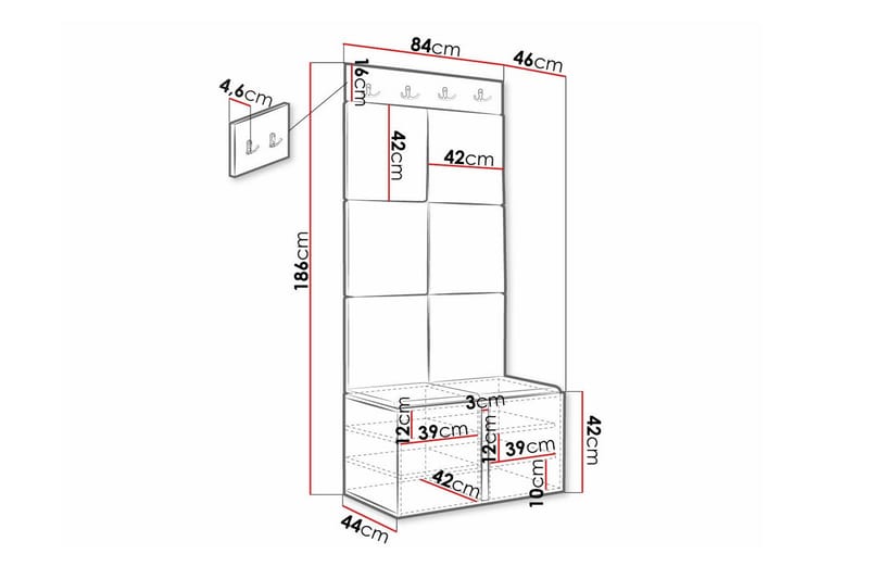 Dunvegan Highboard - Hvid - Oppbevaring - Skap - Oppbevaringsskap