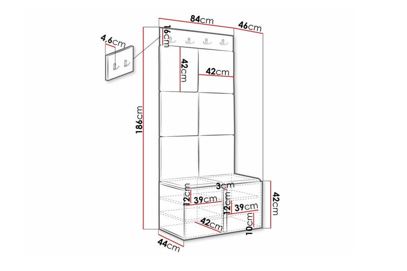 Dunvegan Highboard - Hvid - Oppbevaring - Skap - Oppbevaringsskap