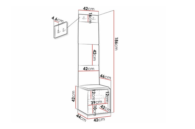 Dunvegan Highboard - Hvid - Oppbevaring - Skap - Oppbevaringsskap