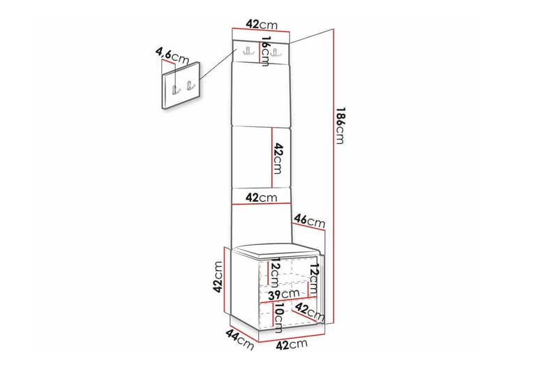 Dunvegan Highboard - Hvid - Oppbevaring - Skap - Oppbevaringsskap