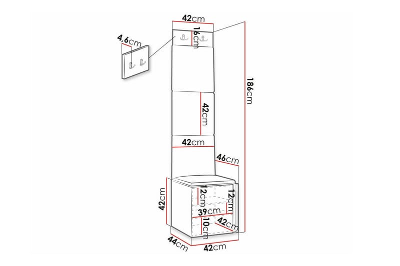 Dunvegan Highboard - Hvid - Oppbevaring - Skap - Oppbevaringsskap