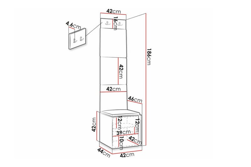 Dunvegan Highboard - Hvid - Oppbevaring - Skap - Oppbevaringsskap