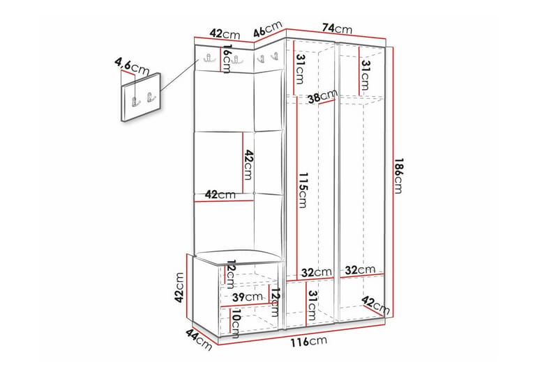 Dunvegan Highboard - Hvid - Oppbevaring - Skap - Oppbevaringsskap