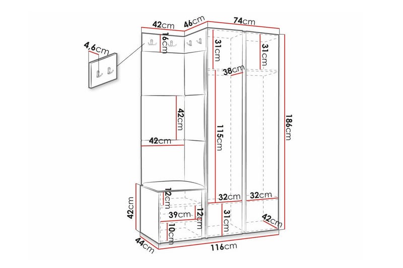 Dunvegan Highboard - Hvid - Oppbevaring - Skap - Oppbevaringsskap