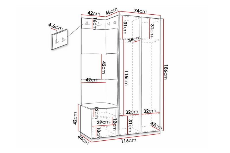 Dunvegan Highboard - Hvid - Oppbevaring - Skap - Oppbevaringsskap