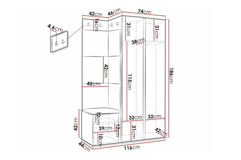 Dunvegan Highboard - Hvid - Oppbevaring - Skap - Oppbevaringsskap