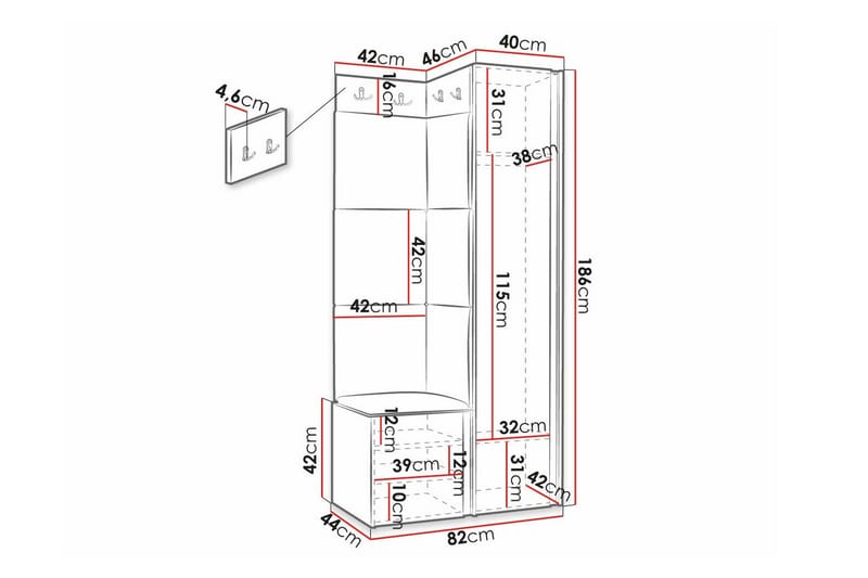 Dunvegan Highboard - Hvid - Oppbevaring - Skap - Oppbevaringsskap