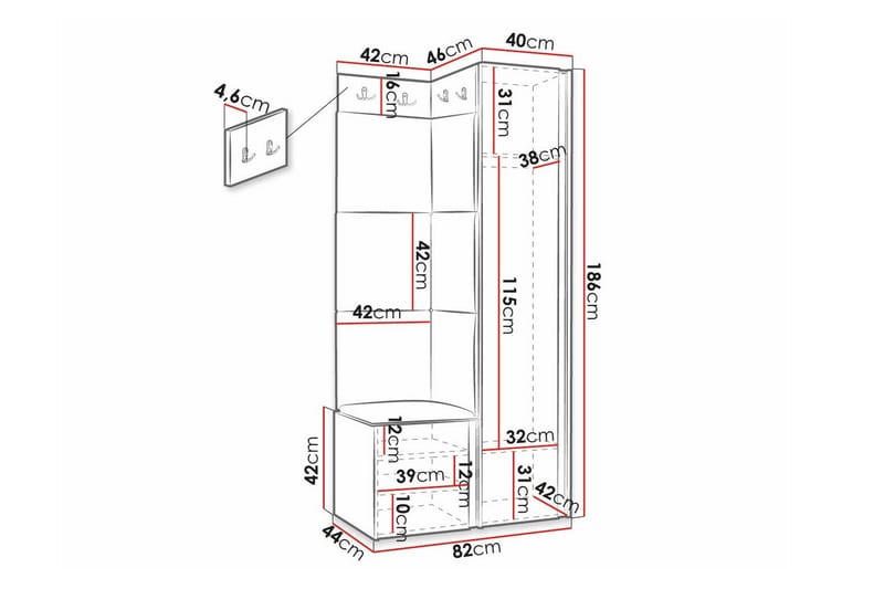 Dunvegan Highboard - Hvid - Oppbevaring - Skap - Oppbevaringsskap