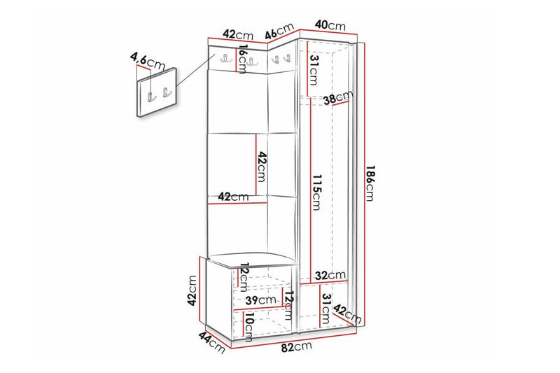 Dunvegan Highboard - Hvid - Oppbevaring - Skap - Oppbevaringsskap