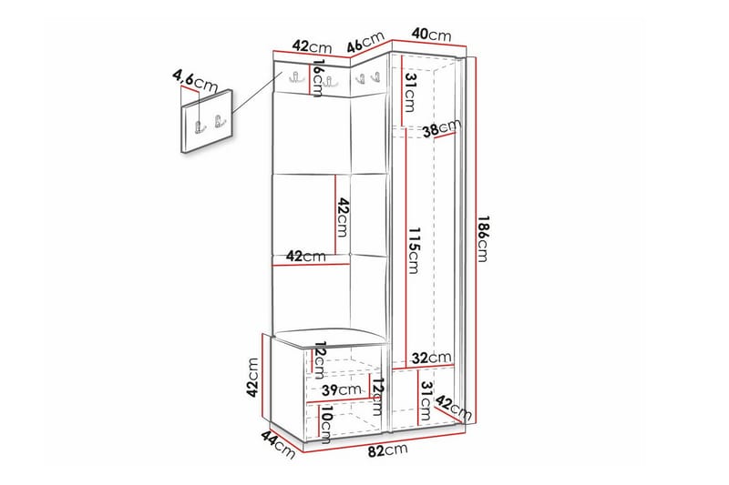 Dunvegan Highboard - Hvid - Oppbevaring - Skap - Oppbevaringsskap