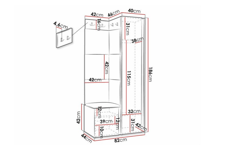 Dunvegan Highboard - Hvid - Oppbevaring - Skap - Oppbevaringsskap