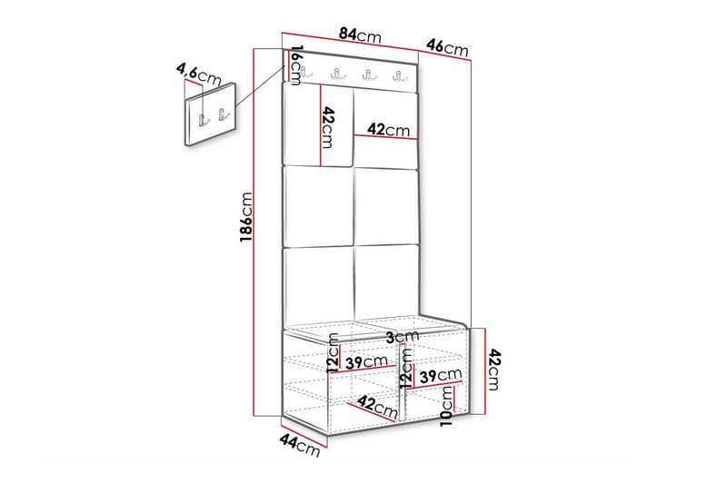 Dunvegan Highboard - Hvid - Oppbevaring - Skap - Oppbevaringsskap