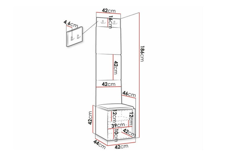 Dunvegan Highboard - Hvid - Oppbevaring - Skap - Oppbevaringsskap