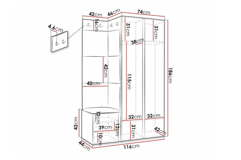 Dunvegan Highboard - Hvid - Oppbevaring - Skap - Oppbevaringsskap