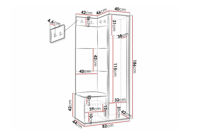 Dunvegan Highboard - Hvid - Oppbevaring - Skap - Oppbevaringsskap