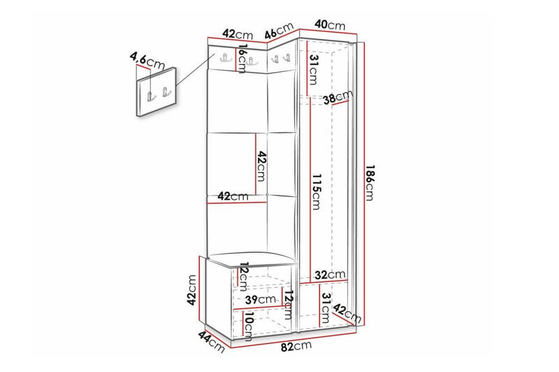 Dunvegan Highboard - Hvid - Oppbevaring - Skap - Oppbevaringsskap