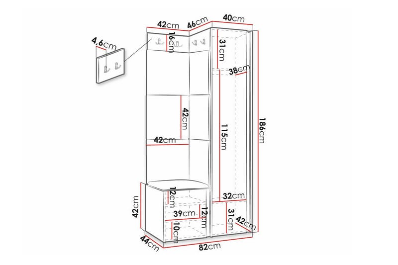 Dunvegan Highboard - Hvid - Oppbevaring - Skap - Oppbevaringsskap