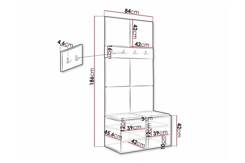 Dunvegan Highboard - Hvid - Oppbevaring - Skap - Oppbevaringsskap