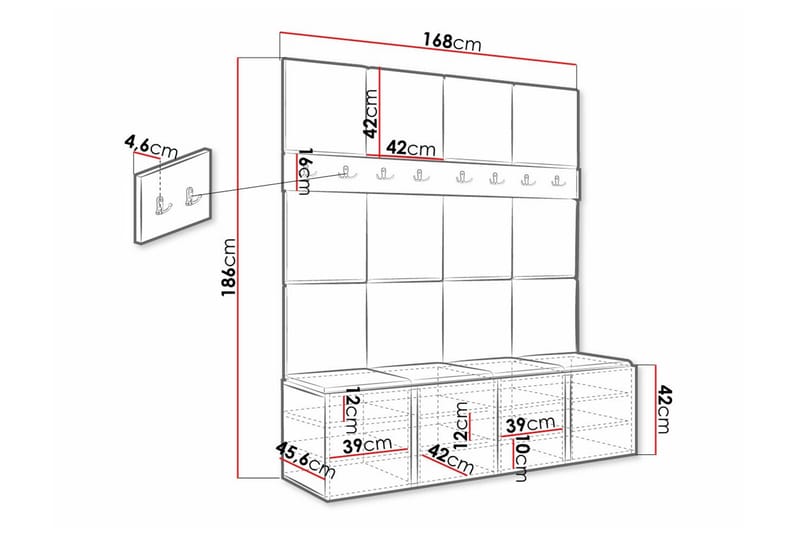 Dunvegan Highboard - Hvid - Oppbevaring - Skap - Oppbevaringsskap