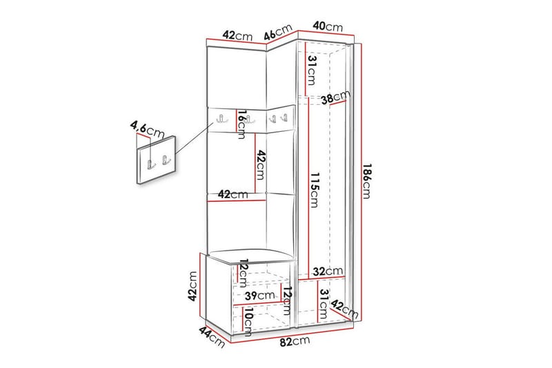 Dunvegan Highboard - Hvid - Oppbevaring - Skap - Oppbevaringsskap