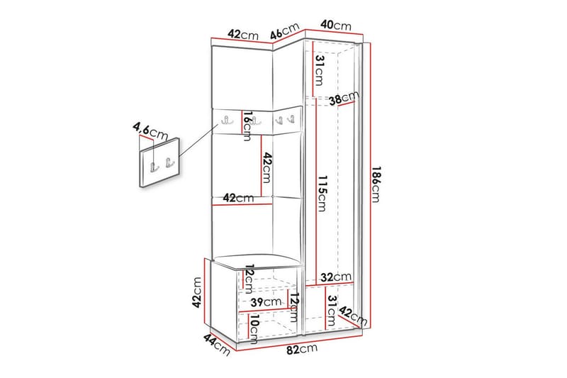 Dunvegan Highboard - Hvid - Oppbevaring - Skap - Oppbevaringsskap