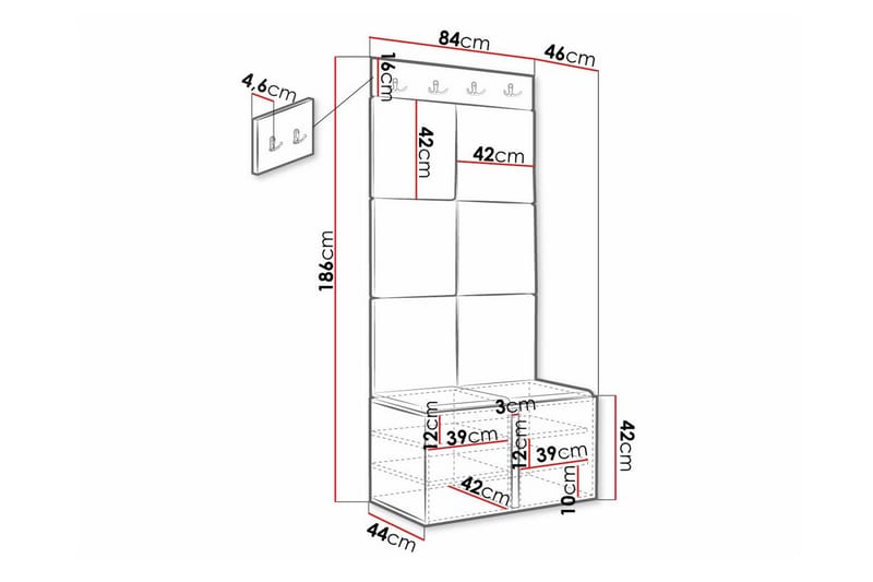 Dunvegan Highboard - Hvid - Oppbevaring - Skap - Oppbevaringsskap