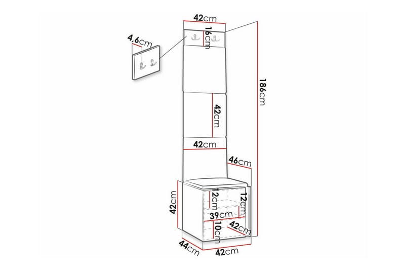 Dunvegan Highboard - Hvid - Oppbevaring - Skap - Oppbevaringsskap