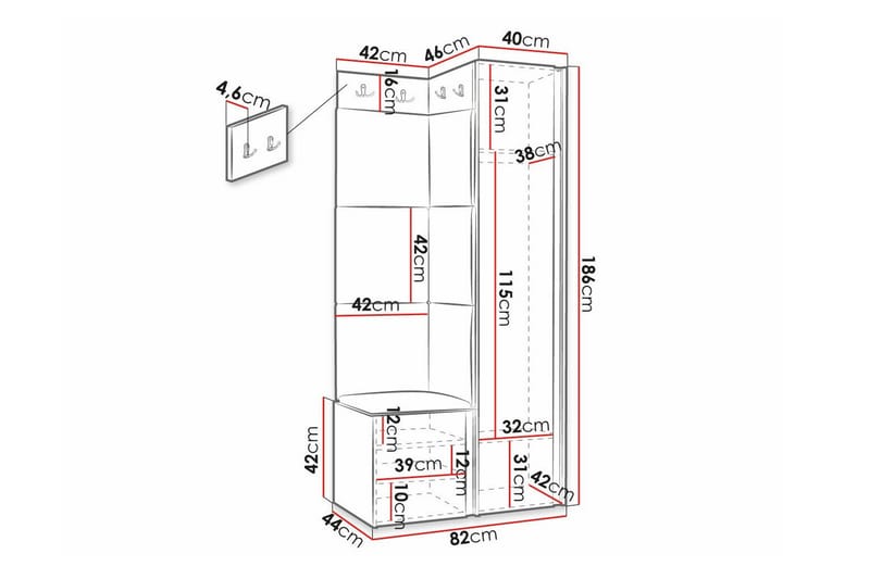 Dunvegan Highboard - Hvid - Oppbevaring - Skap - Oppbevaringsskap