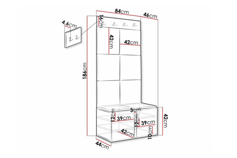 Dunvegan Highboard - Hvid - Oppbevaring - Skap - Oppbevaringsskap